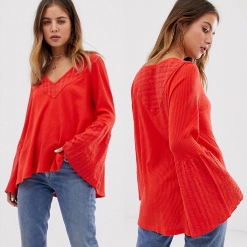 Free People Vermillion Parisian Nights Top - XS K31